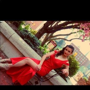 Beautiful simple red prom dress